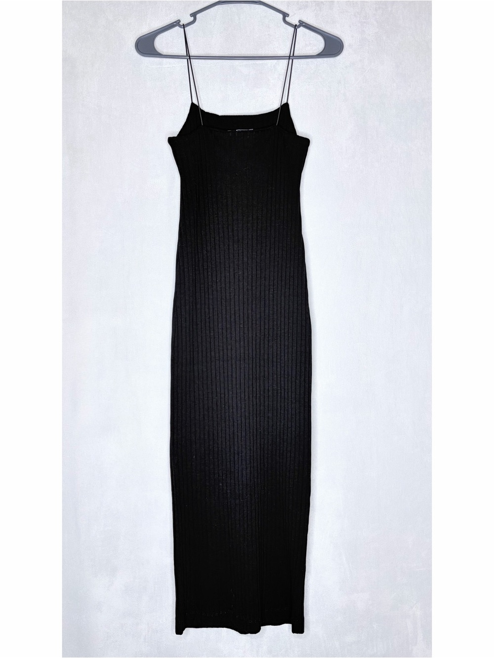 Zara Black Ribbed Midi Dress - Picture 7 of 8